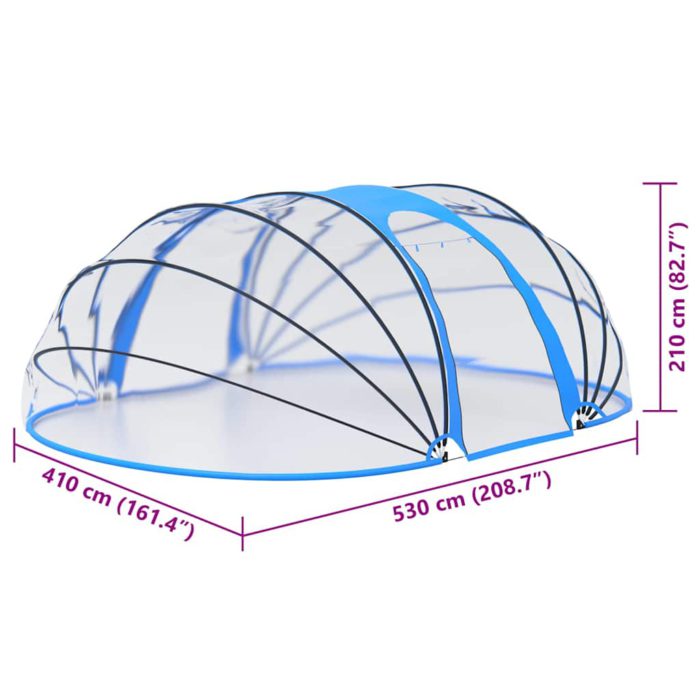 vidaXL Bassengkuppel oval 530x410x210 cm