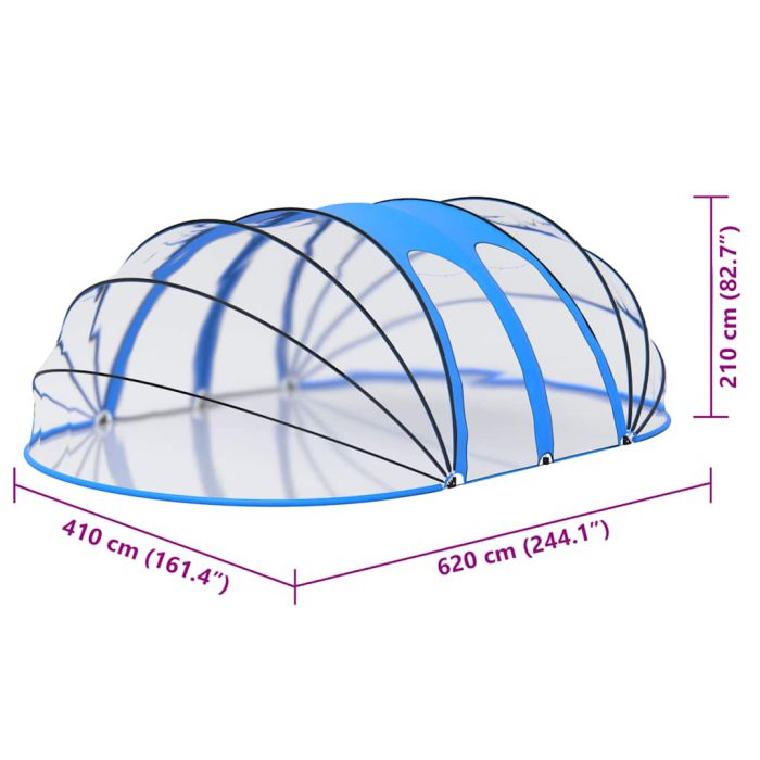vidaXL Bassengkuppel oval 620x410x210 cm