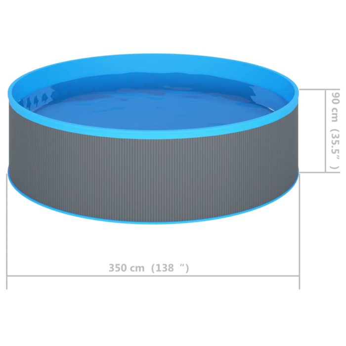 vidaXL Plaskebasseng 350×90 cm grå
