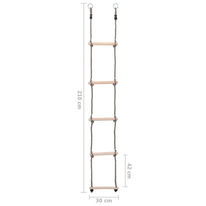 vidaXL Stige 5 trinn 210 cm heltre furu