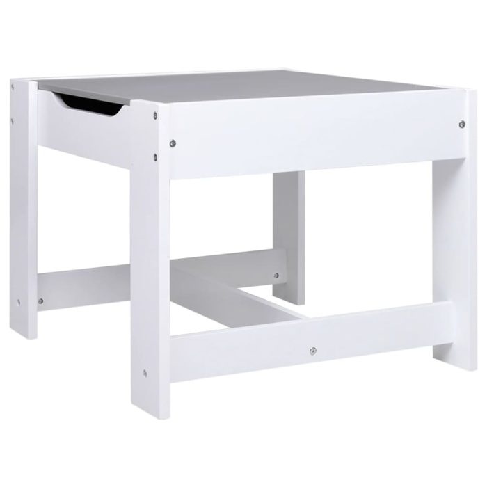 vidaXL Barnebord med 2 stoler hvit MDF