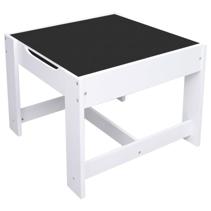 vidaXL Barnebord med 2 stoler hvit MDF