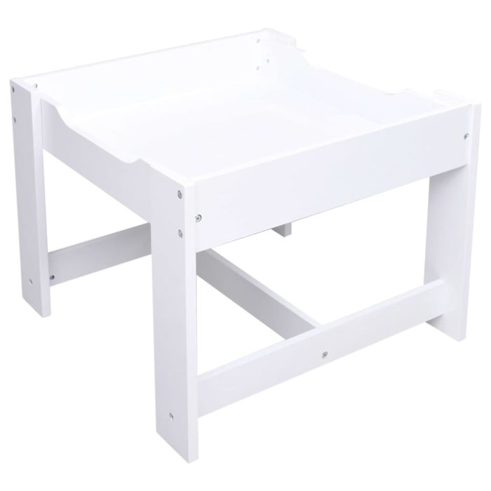 vidaXL Barnebord med 2 stoler hvit MDF
