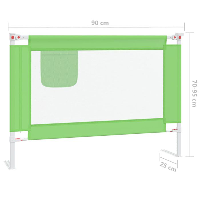 vidaXL Sengehest småbarn grønn 90×25 cm stoff