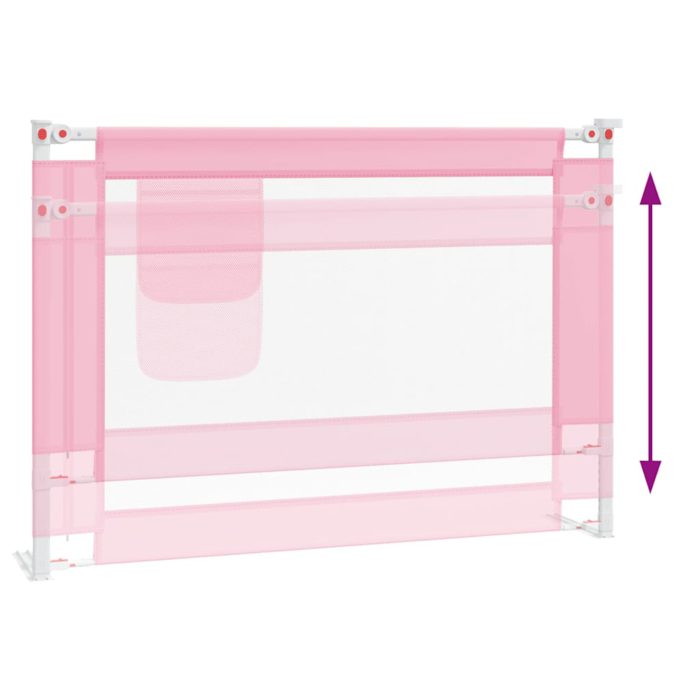 vidaXL Sengehest småbarn rosa 90×25 cm stoff
