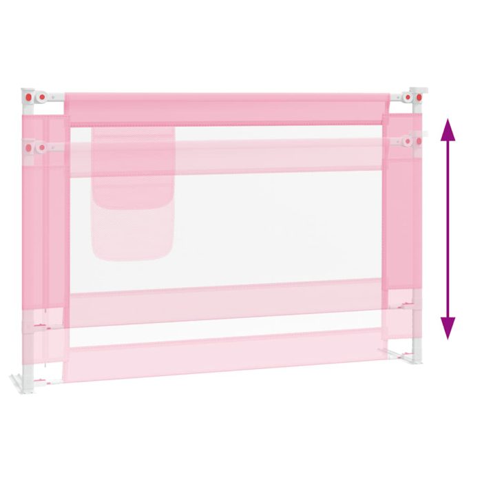 vidaXL Sengehest småbarn rosa 100×25 cm stoff