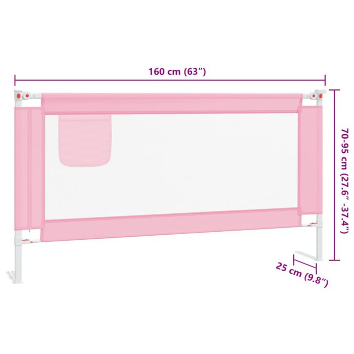 vidaXL Sengehest småbarn rosa 160×25 cm stoff