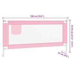 vidaXL Sengehest småbarn rosa 190×25 cm stoff