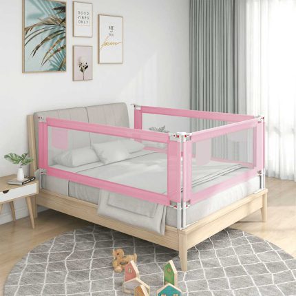 vidaXL Sengehest småbarn rosa 190×25 cm stoff