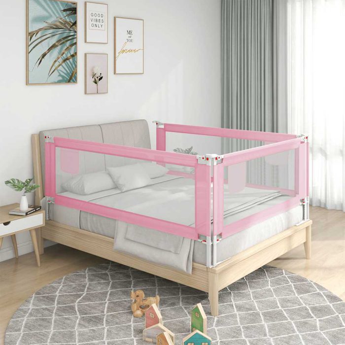 vidaXL Sengehest småbarn rosa 190×25 cm stoff