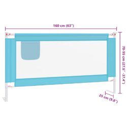 vidaXL Sengehest småbarn blå 160×25 cm stoff