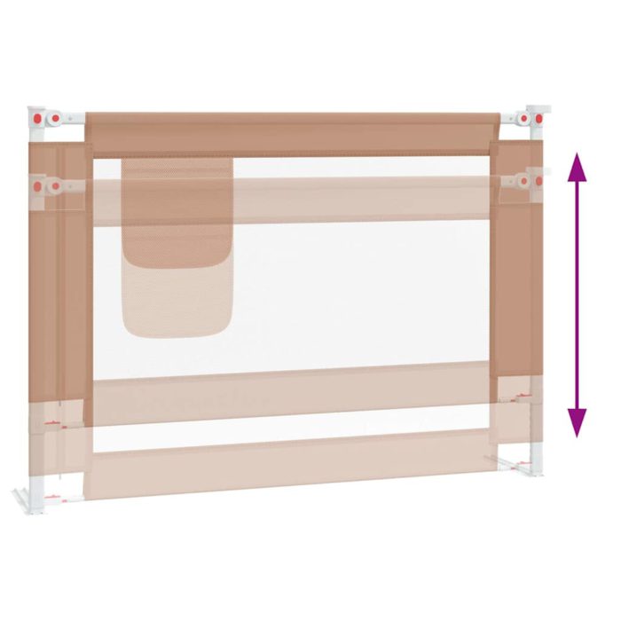 vidaXL Sengehest småbarn gråbrun 90×25 cm stoff