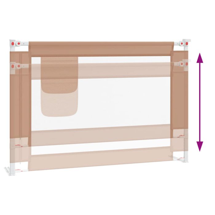 vidaXL Sengehest småbarn gråbrun 100×25 cm stoff