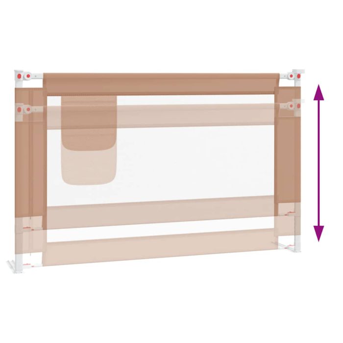 vidaXL Sengehest småbarn gråbrun 120×25 cm stoff