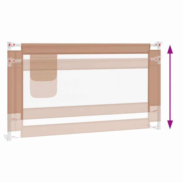 vidaXL Sengehest småbarn gråbrun 150×25 cm stoff