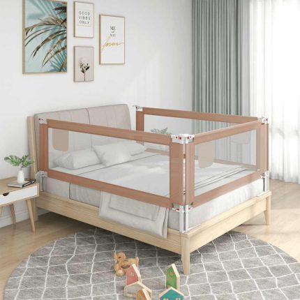 vidaXL Sengehest småbarn gråbrun 150×25 cm stoff
