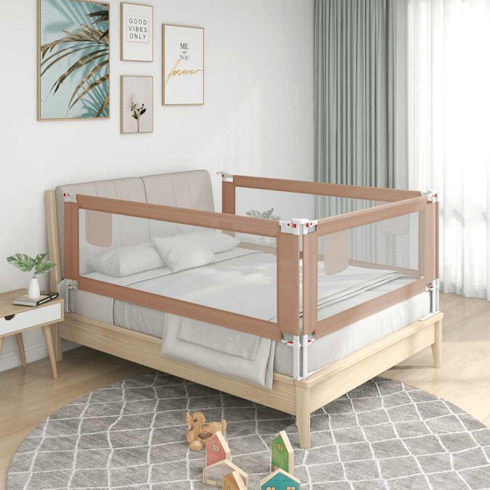 vidaXL Sengehest småbarn gråbrun 150×25 cm stoff