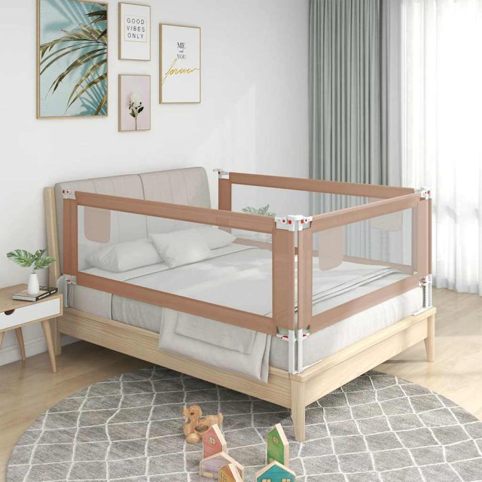 vidaXL Sengehest småbarn gråbrun 180×25 cm stoff