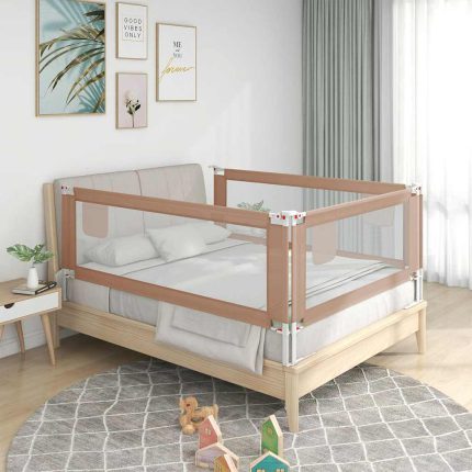 vidaXL Sengehest småbarn gråbrun 190×25 cm stoff