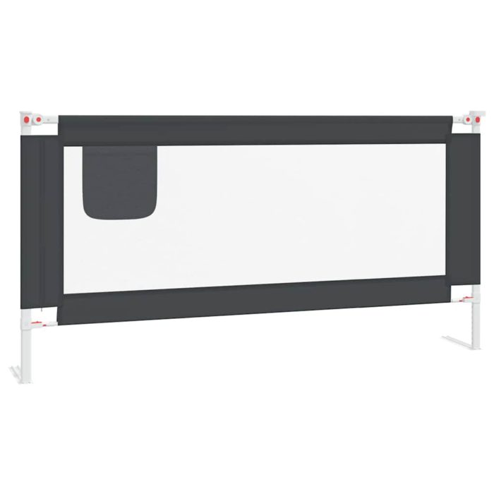 vidaXL Sengehest småbarn mørkegrå 180×25 cm stoff