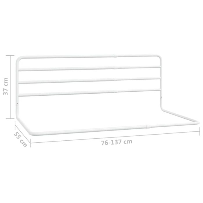 vidaXL Sengehest småbarn hvit (76-137)x55 cm jern