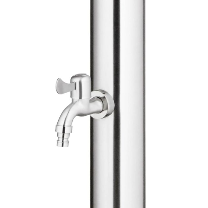 vidaXL Hagedusj med brunt dusjbrett 220 cm rustfritt stål
