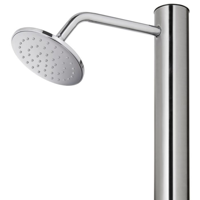 vidaXL Hagedusj med brunt dusjbrett 220 cm rustfritt stål
