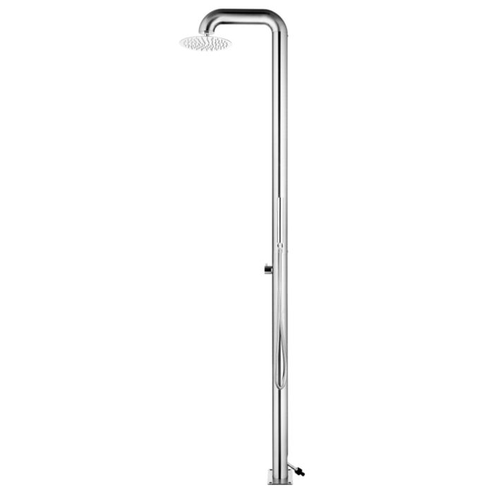 vidaXL Hagedusj med brunt dusjbrett 230 cm rustfritt stål
