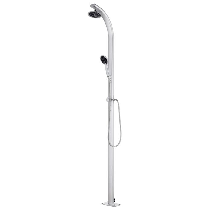vidaXL Hagedusj med brunt dusjbrett 220 cm aluminium