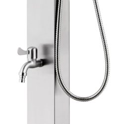 vidaXL Hagedusj med grått dusjbrett 225 cm rustfritt stål