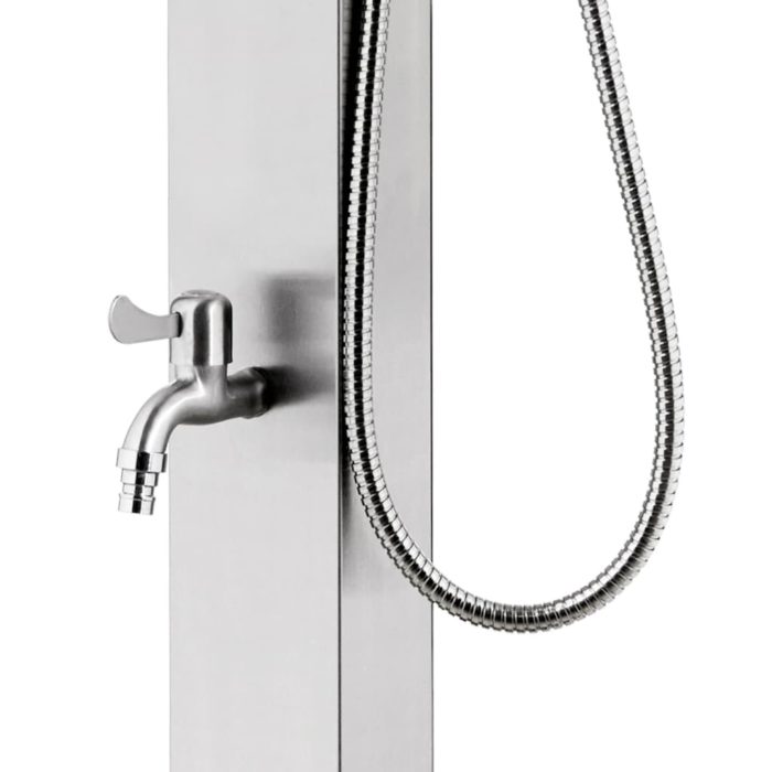 vidaXL Hagedusj med grått dusjbrett 225 cm rustfritt stål