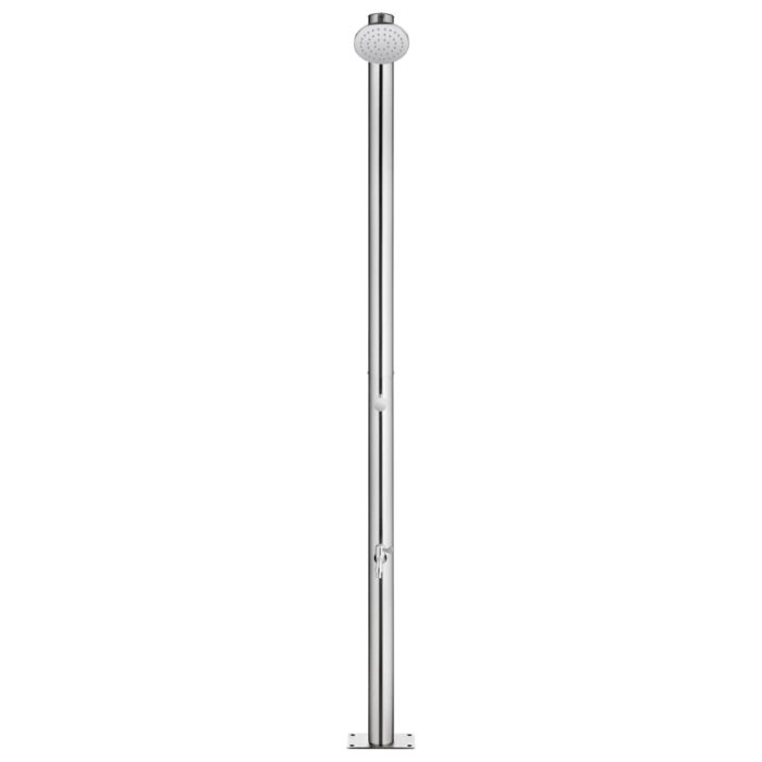 vidaXL Hagedusj med grått dusjbrett 220 cm rustfritt stål