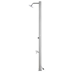 vidaXL Hagedusj med grått dusjbrett 220 cm rustfritt stål