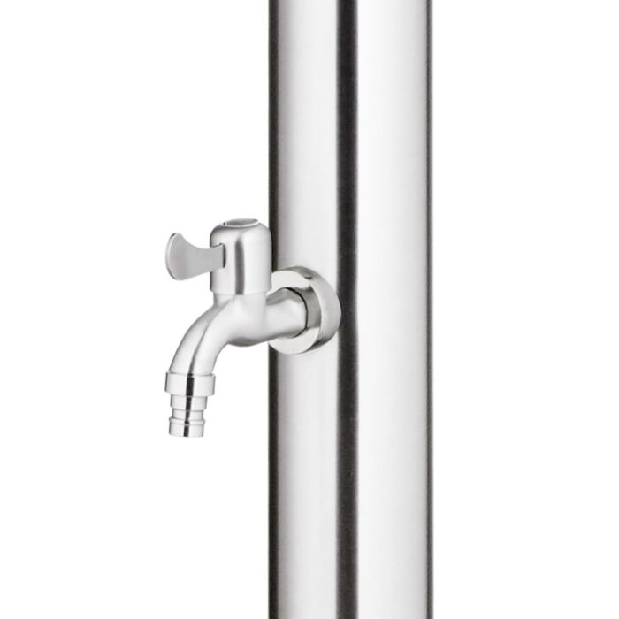 vidaXL Hagedusj med grått dusjbrett 220 cm rustfritt stål