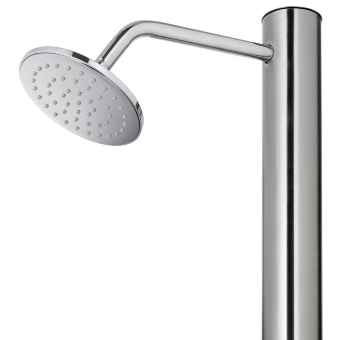 vidaXL Hagedusj med grått dusjbrett 220 cm rustfritt stål