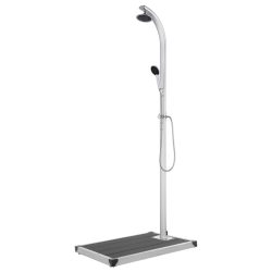 vidaXL Hagedusj med grått dusjbrett 220 cm aluminium
