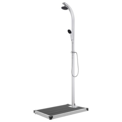 vidaXL Hagedusj med grått dusjbrett 220 cm aluminium