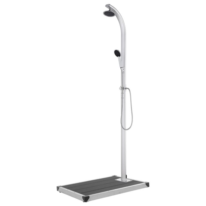 vidaXL Hagedusj med grått dusjbrett 220 cm aluminium