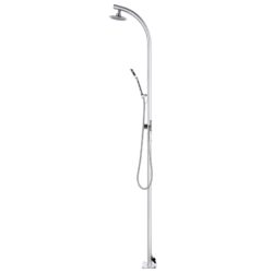 vidaXL Hagedusj med grått dusjbrett 220 cm aluminium