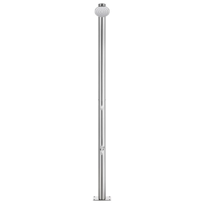 vidaXL Hagedusj med brunt dusjbrett 220 cm rustfritt stål