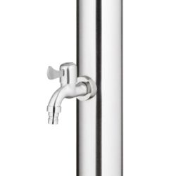 vidaXL Hagedusj med brunt dusjbrett 220 cm rustfritt stål