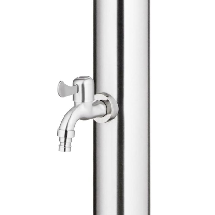 vidaXL Hagedusj med brunt dusjbrett 220 cm rustfritt stål