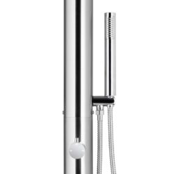 vidaXL Hagedusj med brunt dusjbrett 230 cm rustfritt stål