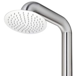 vidaXL Hagedusj med brunt dusjbrett 230 cm rustfritt stål