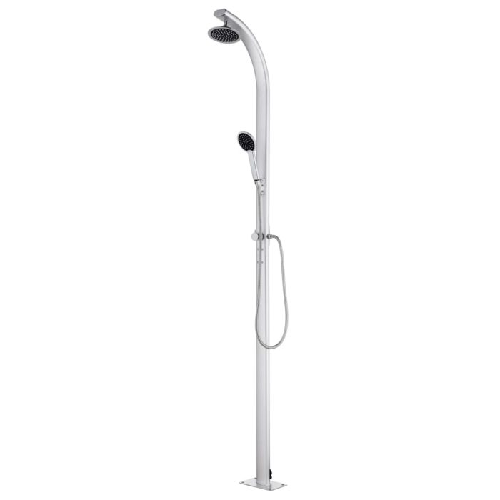 vidaXL Hagedusj med brunt dusjbrett 220 cm aluminium