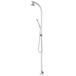 vidaXL Hagedusj med brunt dusjbrett 220 cm aluminium