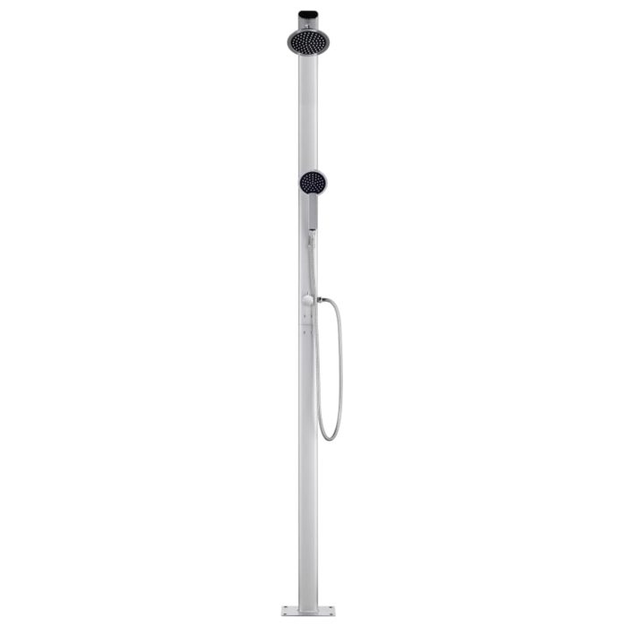 vidaXL Hagedusj med brunt dusjbrett 220 cm aluminium