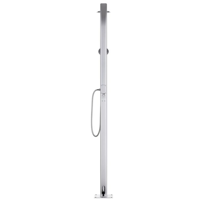 vidaXL Hagedusj med brunt dusjbrett 220 cm aluminium