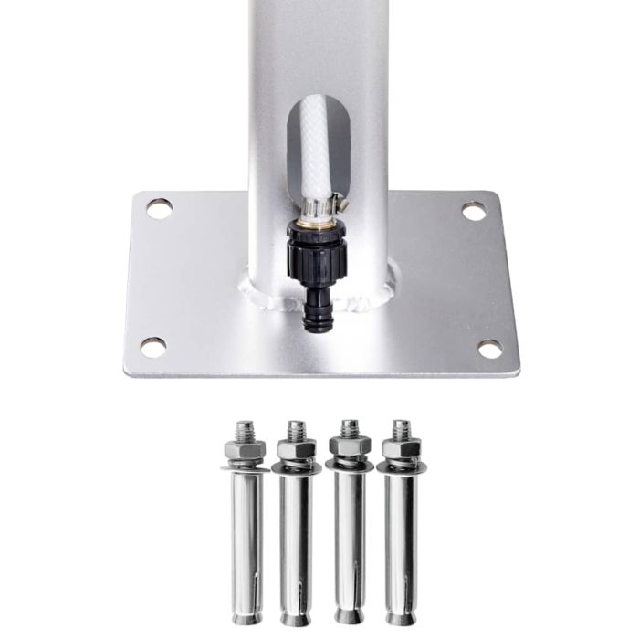 vidaXL Hagedusj med brunt dusjbrett 220 cm aluminium