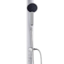vidaXL Hagedusj med brunt dusjbrett 220 cm aluminium
